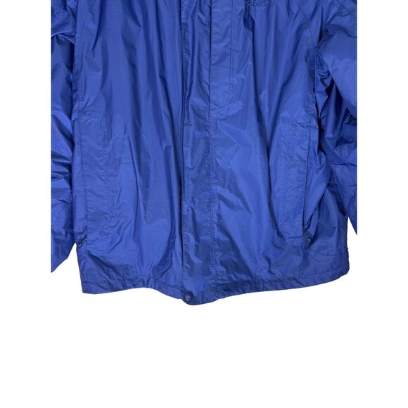 LL Bean Blue Fleece Lined Insulated Hooded Zipper Up Utility Rain Coat Size XL - Picture 4 of 9